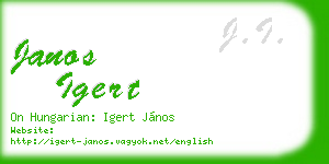 janos igert business card